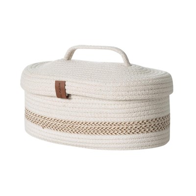 Mudo Home Venus Oval Düzenleyi̇ci̇ Sepet Bej Ekru 30x13x11 Cm