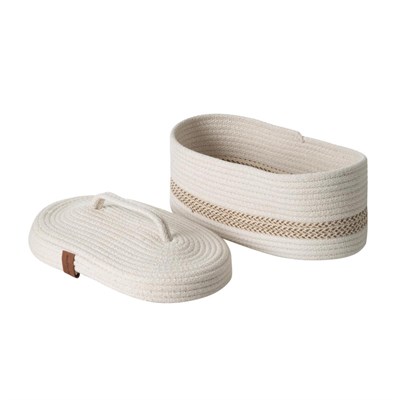 Mudo Home Venus Oval Düzenleyi̇ci̇ Sepet Bej Ekru 30x13x11 Cm