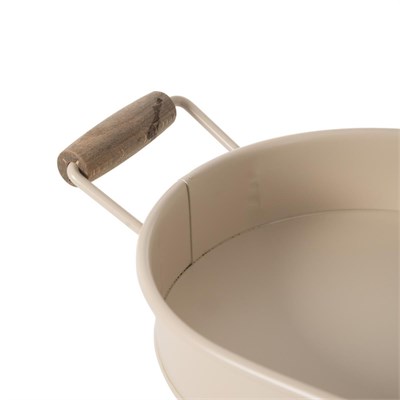 Mudo Home Vetra Oval Tepsi̇ Bej 44x22 Cm