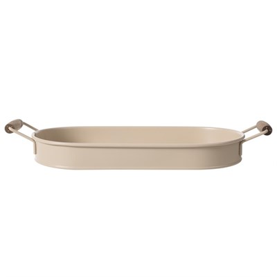 Mudo Home Vetra Oval Tepsi̇ Bej 44x22 Cm