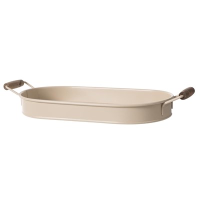 Mudo Home Vetra Oval Tepsi̇ Bej 44x22 Cm