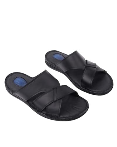Muggo Erkek Sandal Muggo Eco Garantili Erkek Günlük Hakiki Deri Rahat Yumuşak Taban Ortopedik Terlik