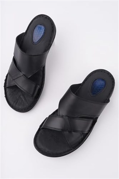 Muggo Erkek Sandal Muggo Eco Garantili Erkek Günlük Hakiki Deri Rahat Yumuşak Taban Ortopedik Terlik