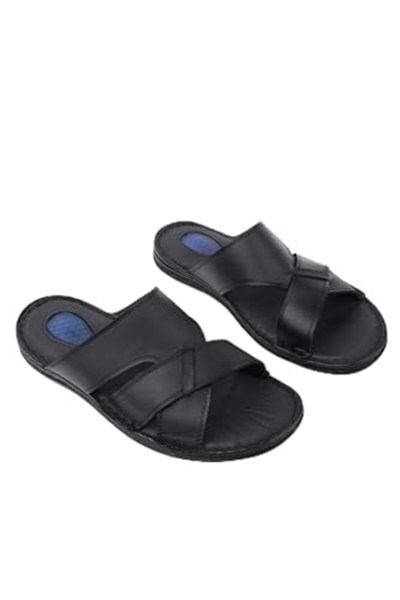 Muggo Erkek Sandal Muggo Eco Garantili Erkek Günlük Hakiki Deri Rahat Yumuşak Taban Ortopedik Terlik