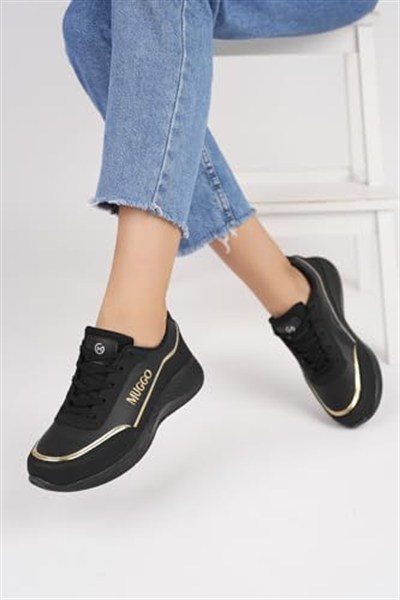 Muggo Happy Garantili Kadın Ortopedik Günlük Bağcıklı Şık Rahat Sneaker Spor Ayakkabı