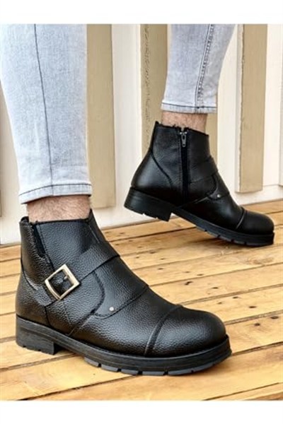 Muggo M1001 Su&soğuk Geçirmez Kürklü Garantili Unisex Kışlık Fermuarlı Bot Kauçuk Taban Sağlam