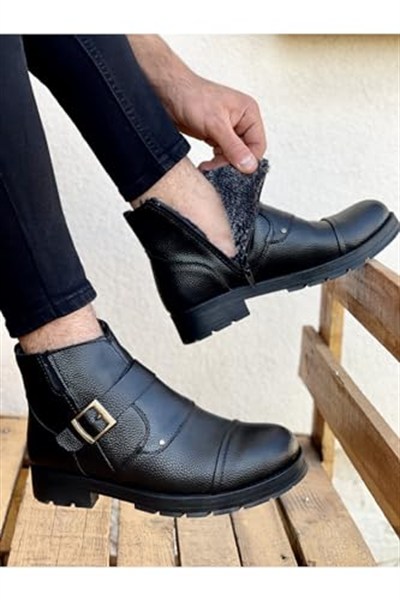 Muggo M1001 Su&soğuk Geçirmez Kürklü Garantili Unisex Kışlık Fermuarlı Bot Kauçuk Taban Sağlam