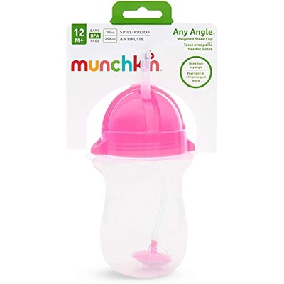 Munchkin Tıklama Kilitli Uçlu Alıştırma Bardağı, 12AY+, 296ML, 1 Adet (Pembe)
