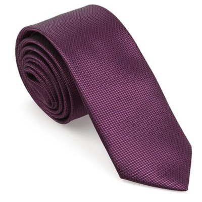 Mürdüm Oxford Model Mendilli Slim Kravat- MKAS-10