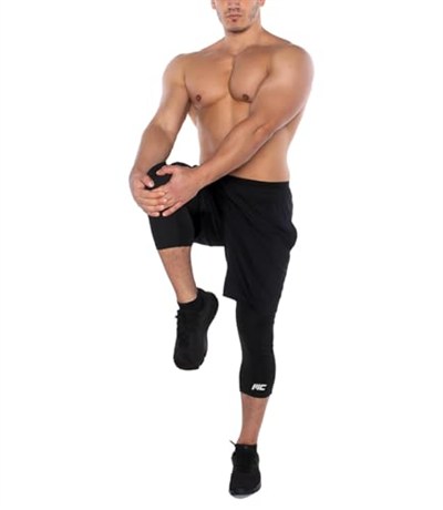 MuscleCloth Training Erkek 3/4 Tayt Siyah