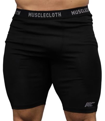 MuscleCloth Training Erkek Şort Tayt Siyah