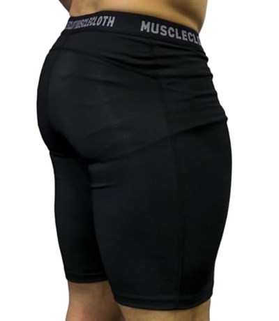 MuscleCloth Training Erkek Şort Tayt Siyah