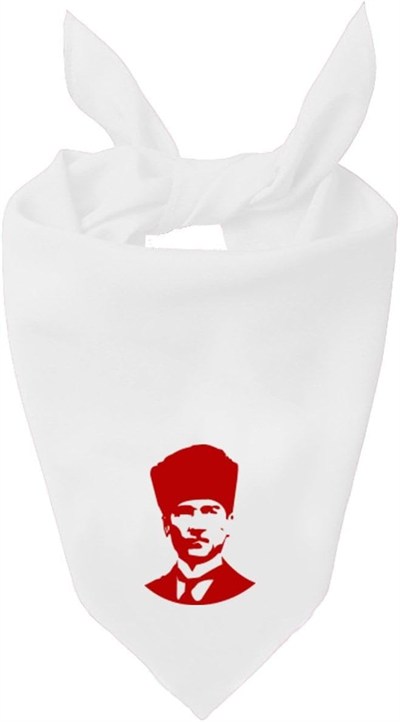 Mustafa Kemal Atatürk Silüet Tasarım Tek Renk Fular