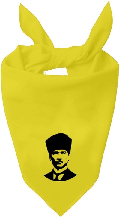 Mustafa Kemal Atatürk Silüet Tasarım Tek Renk Fular