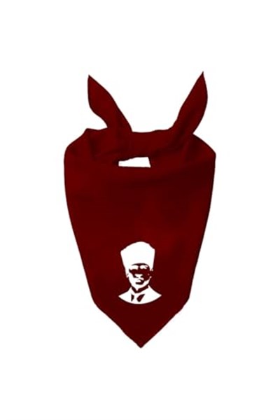 Mustafa Kemal Atatürk Silüet Tasarım Tek Renk Fular