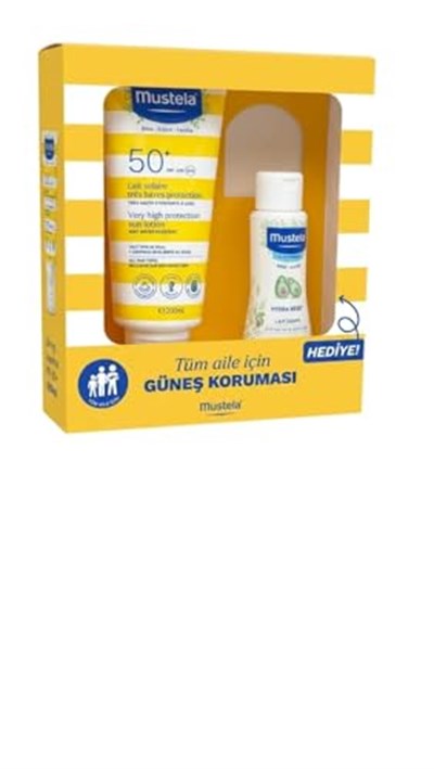 mustela Güneş Losyonu SPF50 200 ml + mustela Hydra Bebe 100 ml
