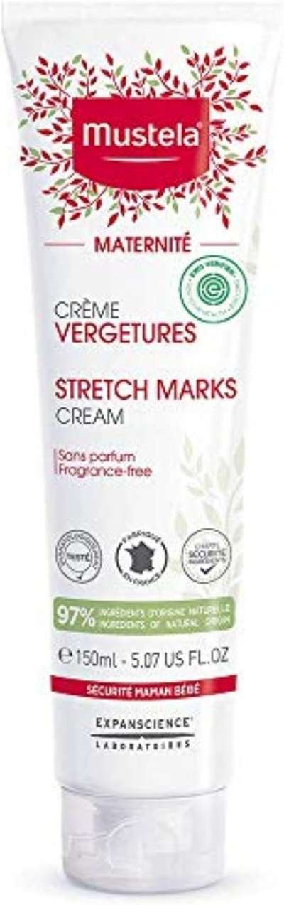 Mustela Hamilelik için Hamile Çatlak Kremi - Doğal Avokado, Maracuja ve Shea Yağı ile - Kokusuz ve EWG Onaylı - 5.07 fl. Oz