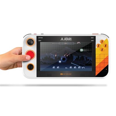 My Arcade Atari Gamestation Go: Rechargeable Battery, Over 200+ Preloaded Retro Video Games Including Pac-Man, Atari: Recharged and Balls of Steel, WiFi, Smartglow, 7 inch Display, Arcades