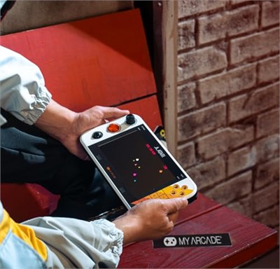My Arcade Atari Gamestation Go: Rechargeable Battery, Over 200+ Preloaded Retro Video Games Including Pac-Man, Atari: Recharged and Balls of Steel, WiFi, Smartglow, 7 inch Display, Arcades