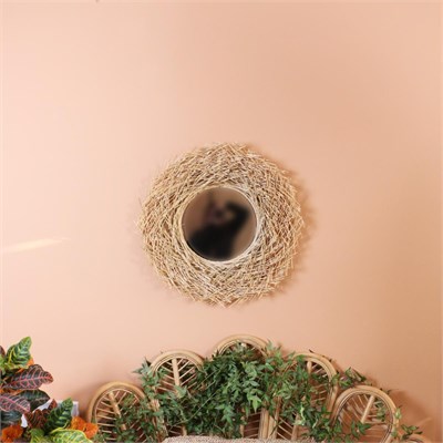 Mylamp Halo Doğal Rattan Ayna 61 Cm