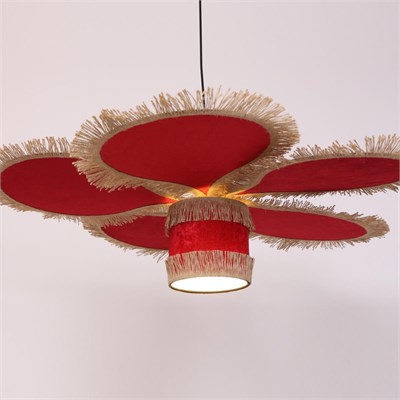 Mylamp Papatya Kadife Kumaş Avize 90 Cm 30 Cm