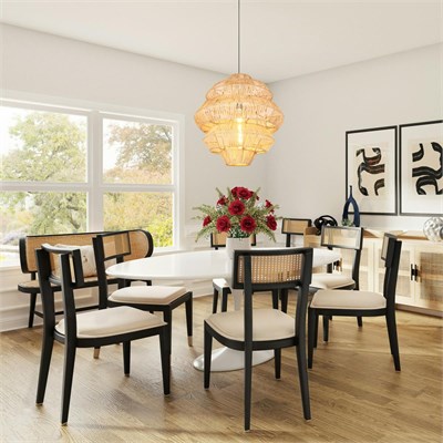 Mylamp Rattan Lucy Aydınlatma 60x60 Cm L Yapımı Doğal Avize
