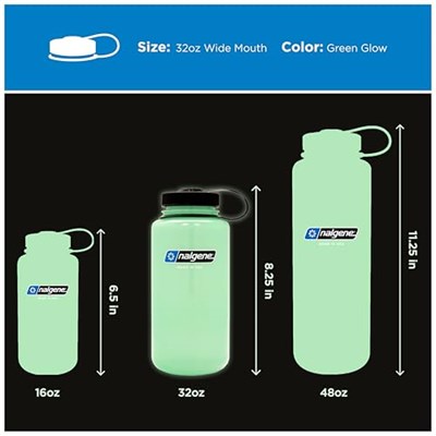 Nalgene Sustain Tritan BPA İçermeyen Su Şişesi,%50 Plastik Atıktan, 907 g Geniş Ağızlı
