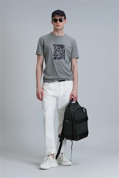 Nally Modern Grafik T- Shirt Beyaz