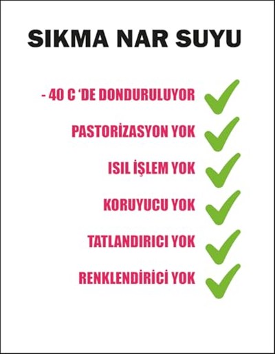 Nartalya Dondurulmuş Sıkma Nar Suyu, 100% Doğal Hicaz Narı, Katkısız, 950 ml, 5 Adet