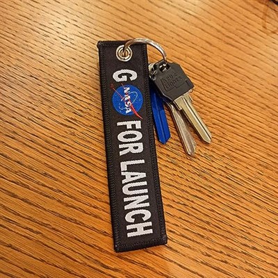 Nasa Go For Launch Çift Taraflı Motorcu Anahtarlığı sırt Çantası Fermuar Aksesuarı 2 Li Paket