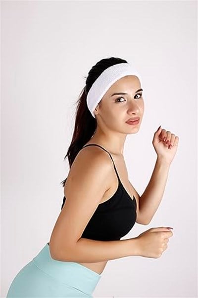 NASYA Beyaz sporcu saç bandı ter bandı bandana headband Beyaz