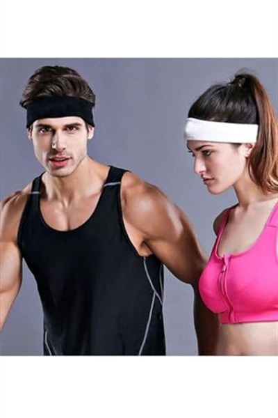 NASYA sporcu havlu kafa bandı ter bandı headband tenis saç bandı Siyah