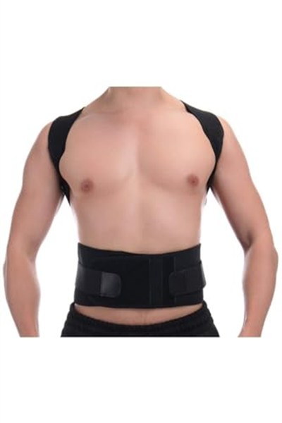 NASYA unisex dik duruş korsesi ayarlanabilir posturex manyetik korse Siyah battal