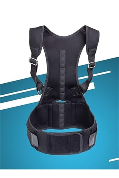NASYA unisex dik duruş korsesi ayarlanabilir posturex manyetik korse Siyah battal