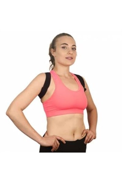 NASYA unisex dik duruş korsesi çapraz dik durma korsesi Siyah battal