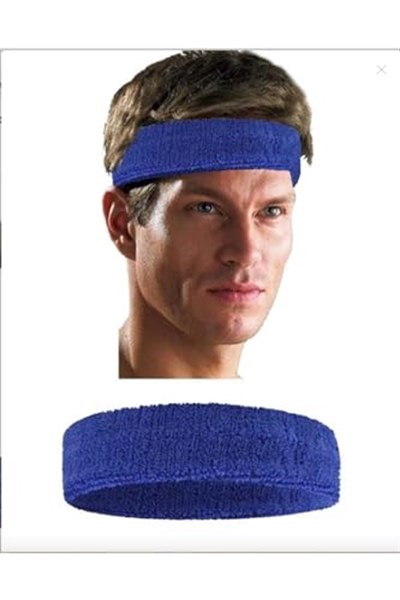NASYA unisex havlu ter bandı kafa bandı tenis saç bandı headband Mavi