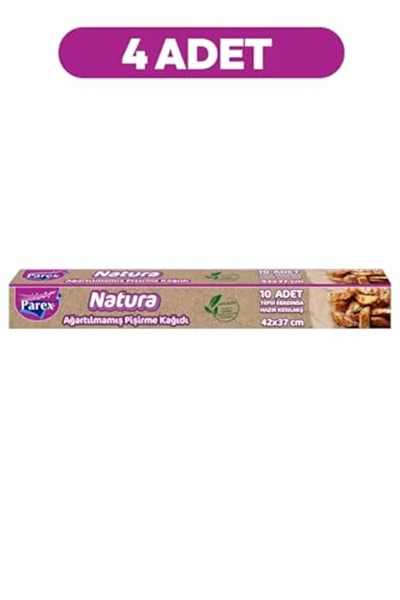 Natura 4 Adet Ağartılmamış Organik Hazır Kesilmiş Pişirme Kağıdı 10lu