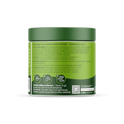 Naturagen Vity Detox Powder Yeşil Sebze Detox Tozu 120g