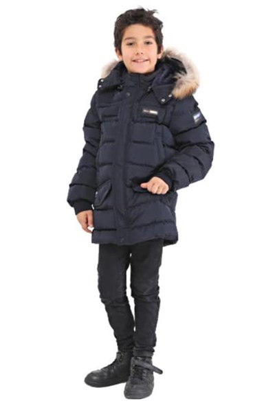 Natürel Kürklü Erkek Çocuk Şişme Mont 51246