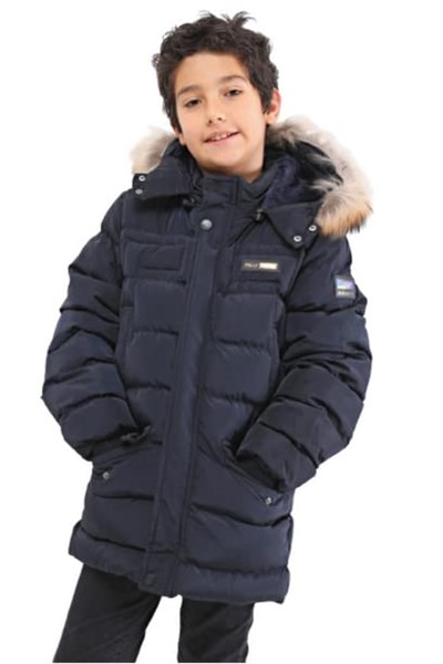 Natürel Kürklü Erkek Çocuk Şişme Mont 51246
