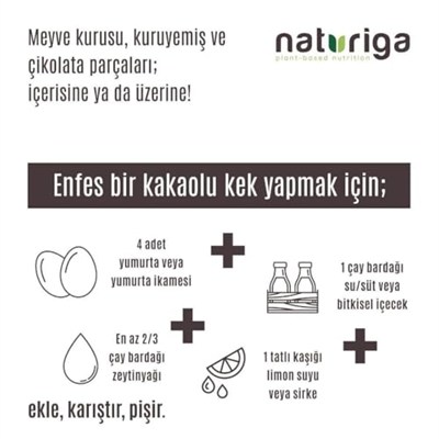 Naturiga Glutensiz Kek Karışımı (Kakaolu) 260 gr