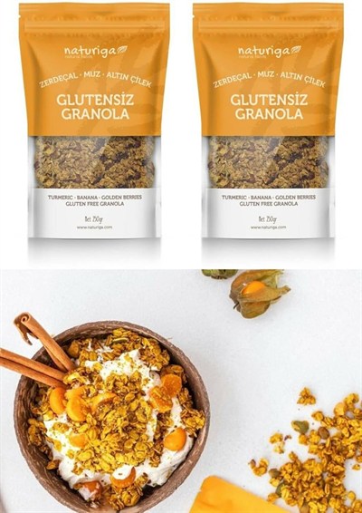 Naturiga Glutensiz Zerdeçal, Altın Çilek Ve Muzlu Granola 2 Adet