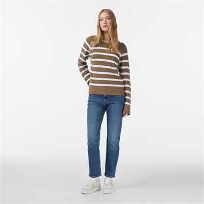 Nautica Kadın Kahverengi Regular Fit Kazak - Bedenler: XS, S