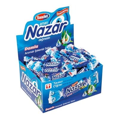 Nazar Şekersiz Nane Aromalı Sakız Damlaları 100 Adet