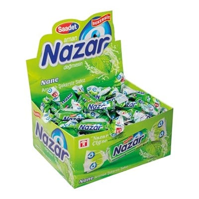 NAZAR Şekersiz Sakız 100lü Kutu Nane