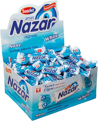 NAZAR WHITE KARBONATLI ŞEKERSİZ SAKIZ 100LÜ PAKET