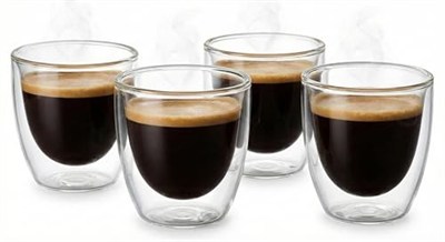 Needd Çift Katmanlı Espresso Cam Bardak Seti 4lü 80 ml | Borosilikat Cam, Isı Yalıtımlı Double Wall Tasarım | Espresso, Ristretto ve Macchiato için Şeffaf Kahve Bardağı