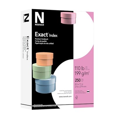 Neenah Tam%30 Geri Dönüştürülmüş Ekstra Ağır Siklet Kartı Stoku, 8 1/2 in. x 11 in., 110 lbs, Beyaz, 250 Sayfalık Pk, 40411