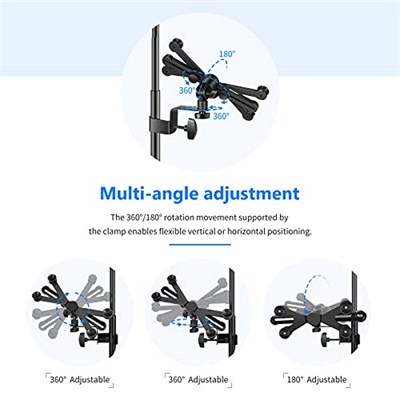 Neewer 7-14 inç ayarlanabilir tablet tutucu, 360 derece döner kıskaçlı mikrofon standıyla bağlantı için, iPad, iPad Pro, iPad Air, Google Nexus Samsung Galaxy ile uyumlu