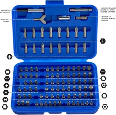 Neiko® 10048 güvenlik bit-Set, krom-vanadyum-çelik | 100 parça